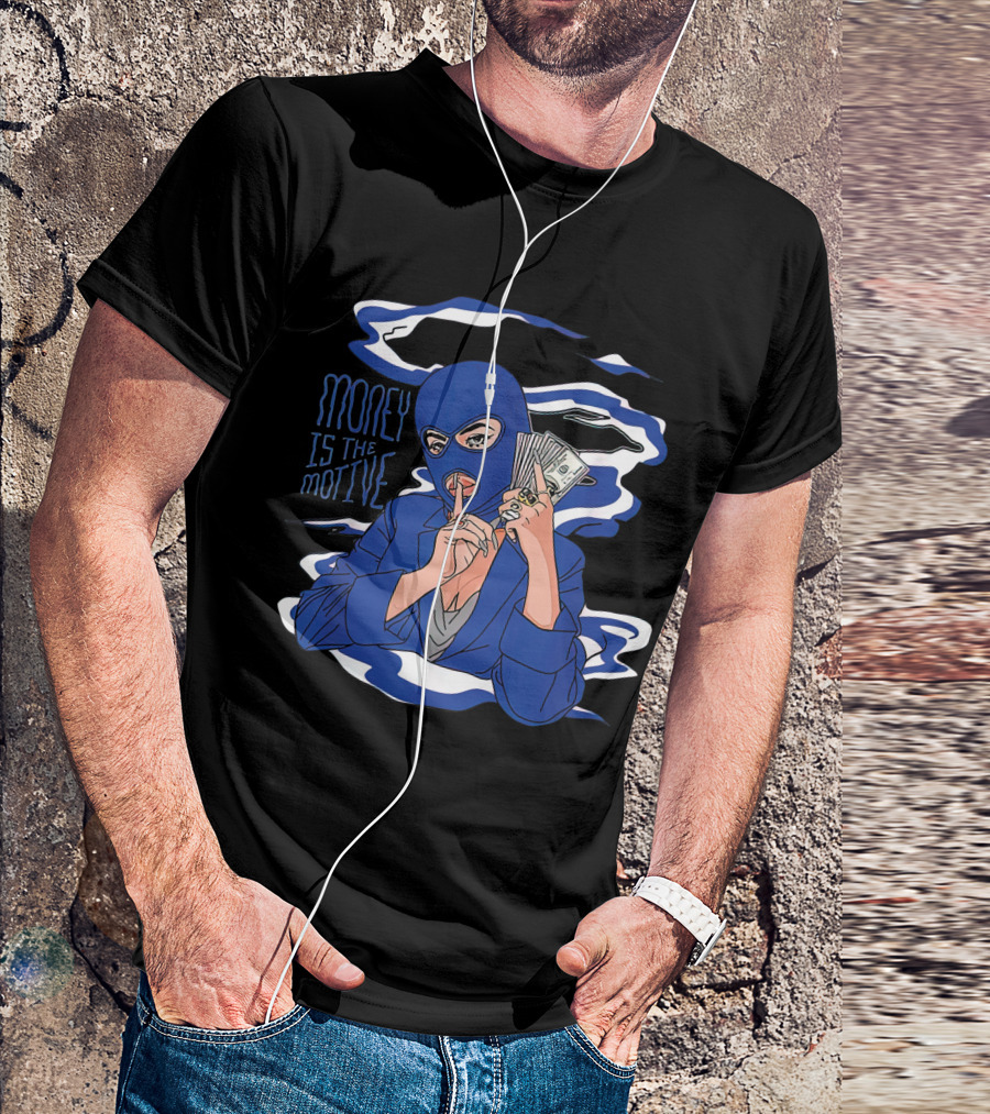 Money Is The Motive Racer Blue 5s T-Shirt