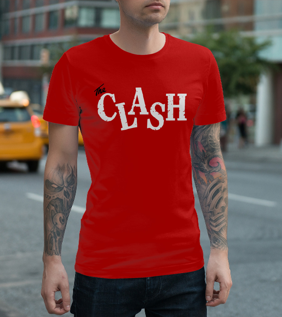 The Clash Band Logo White Text T-Shirt