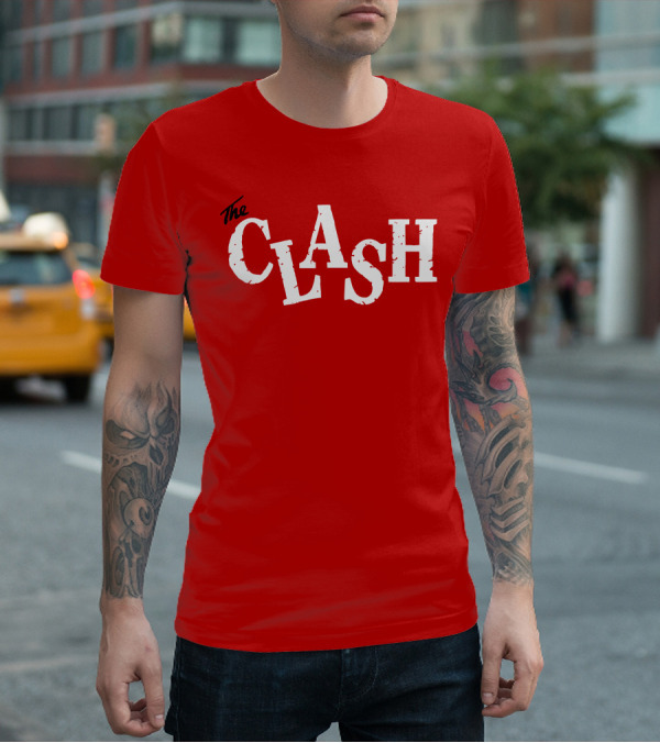The Clash Band Logo White Text T-Shirt