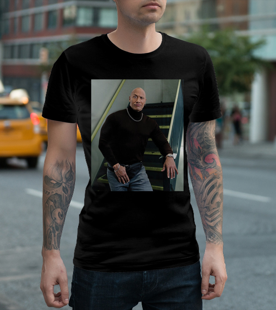 The Rock Iconic 90s Turtleneck Fanny Pack Look T-Shirt