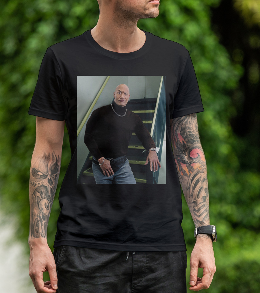 The Rock Iconic 90s Turtleneck Fanny Pack Look T-Shirt