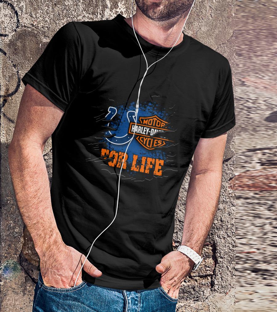 Indianapolis Colts Harley Davidson For Life T-Shirt