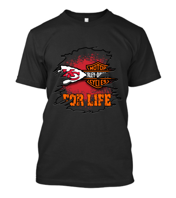 Kansas City Chiefs Harley Davidson For Life T-Shirt