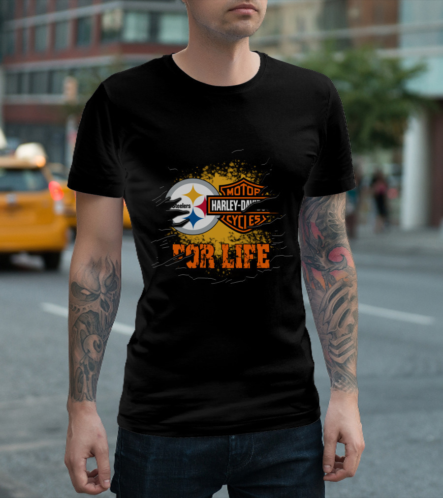 Pittsburgh Steelers Harley Davidson For Life T-Shirt