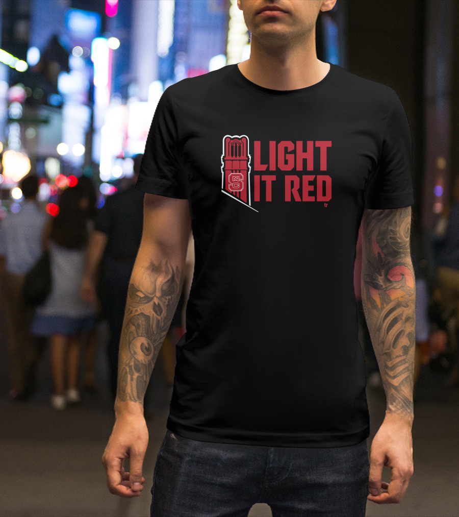 Light It Red NC State Inside Pack Sports Tower T-Shirt