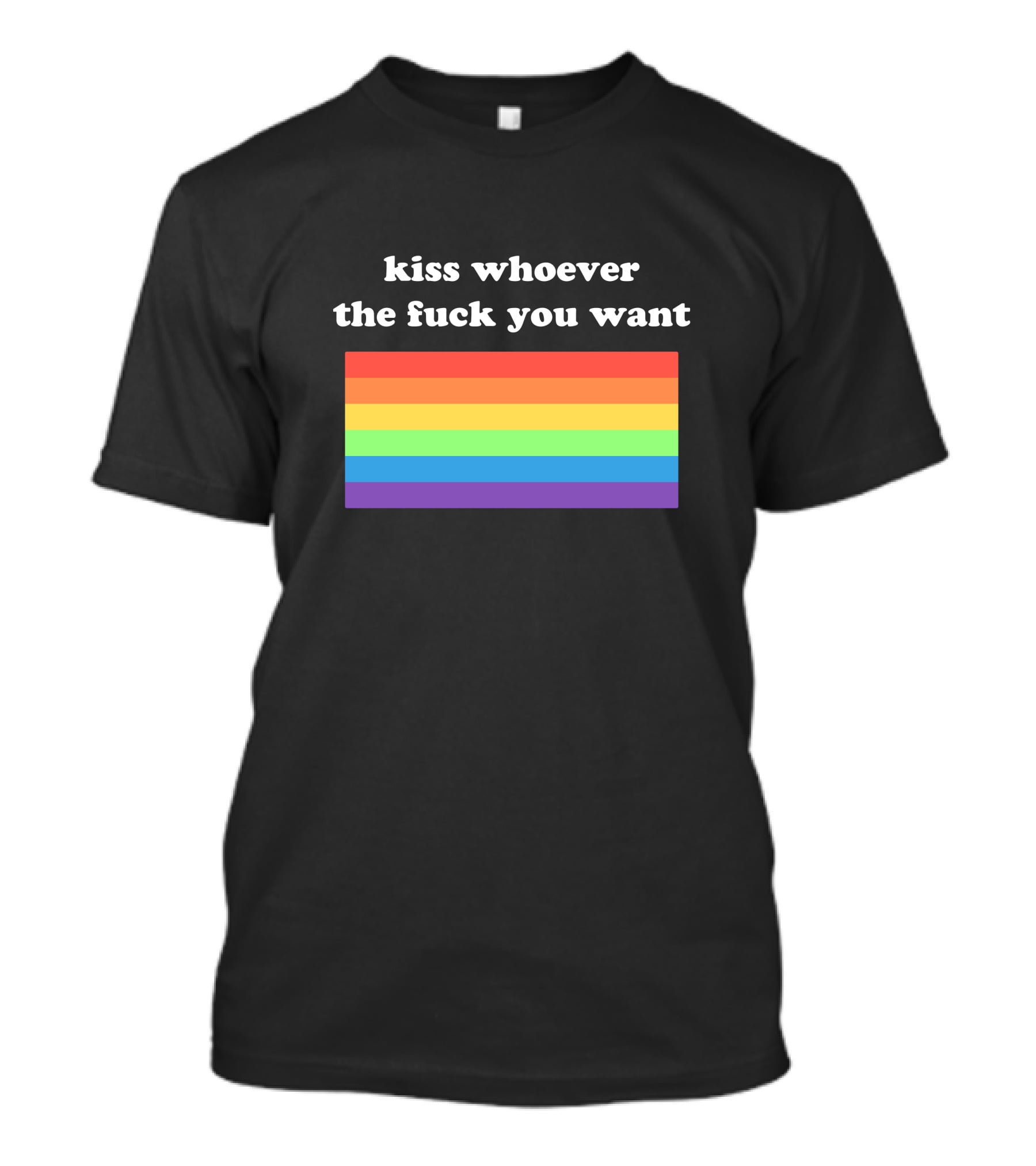 Kiss Whoever You Want Pride Rainbow T-Shirt