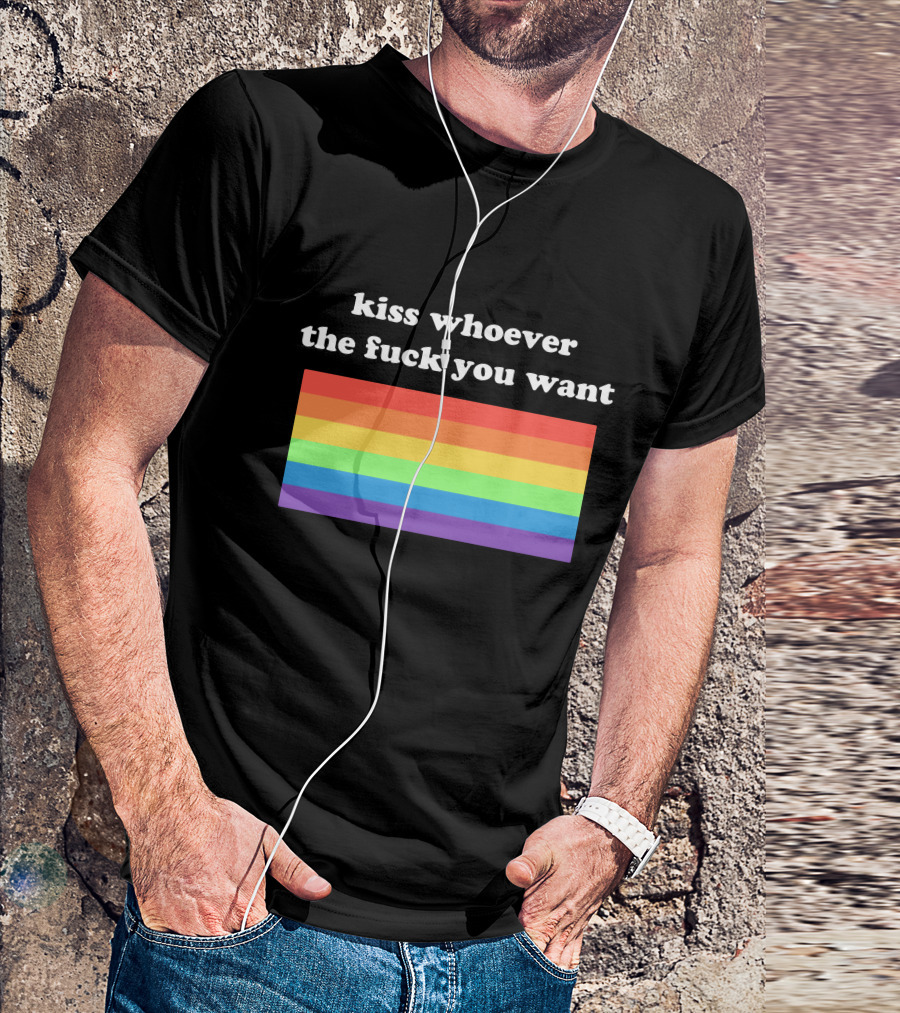 Kiss Whoever You Want Pride Rainbow T-Shirt