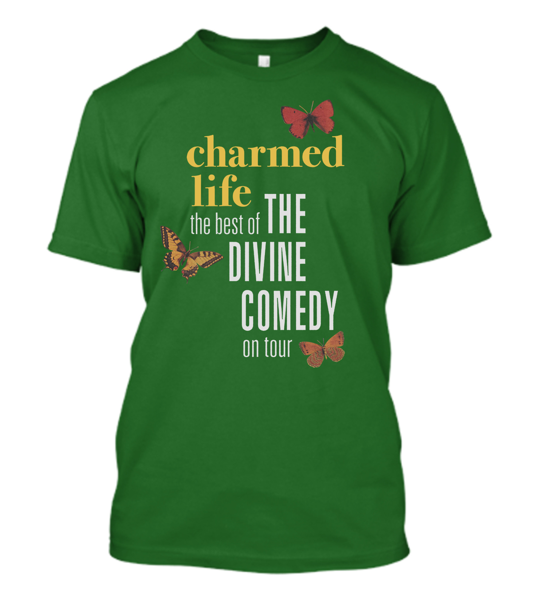Charmed Life The Best Of The Divine Comedy On Tour Merch Butterflies T-Shirt