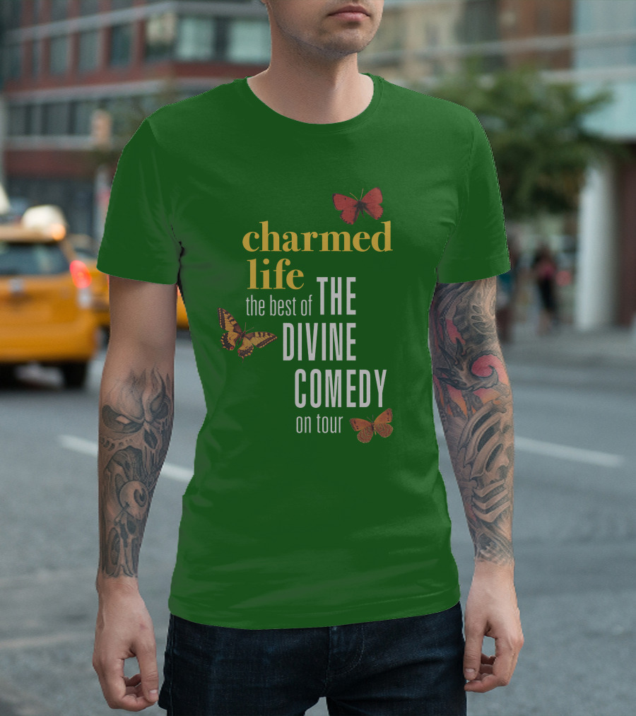 Charmed Life The Best Of The Divine Comedy On Tour Merch Butterflies T-Shirt