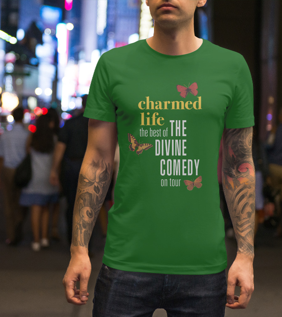 Charmed Life The Best Of The Divine Comedy On Tour Merch Butterflies T-Shirt