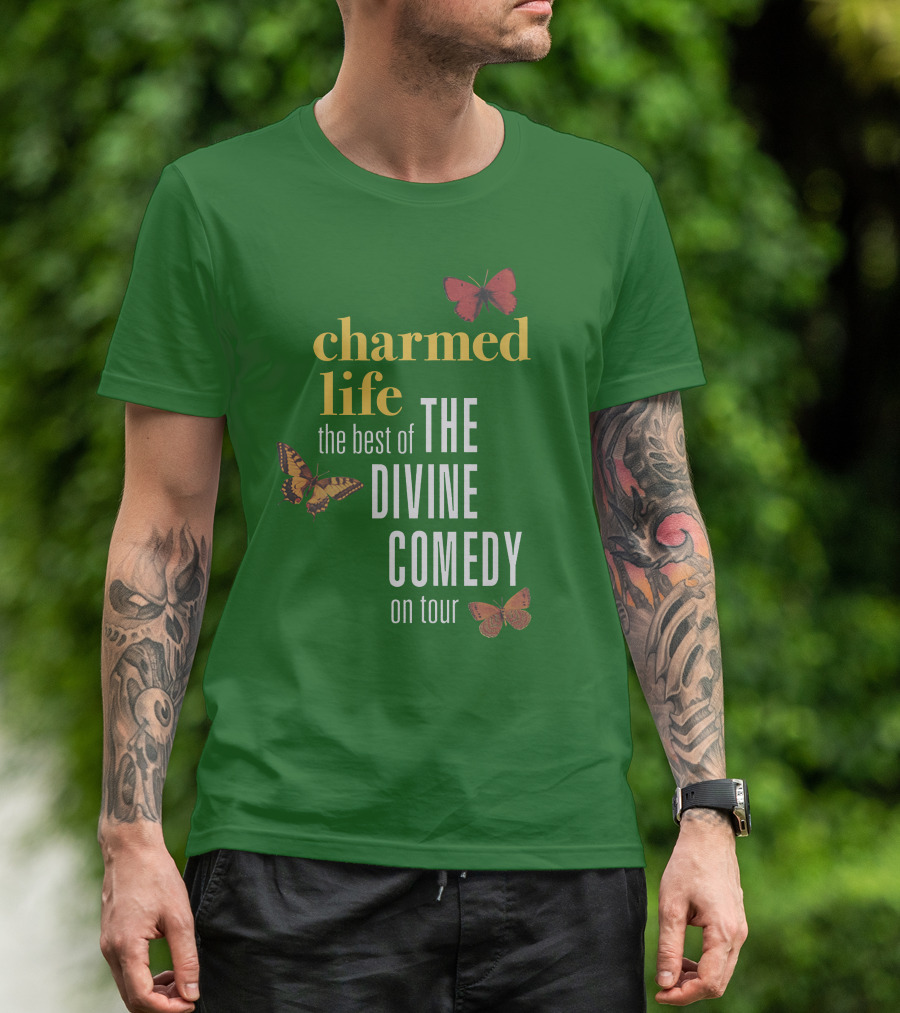 Charmed Life The Best Of The Divine Comedy On Tour Merch Butterflies T-Shirt