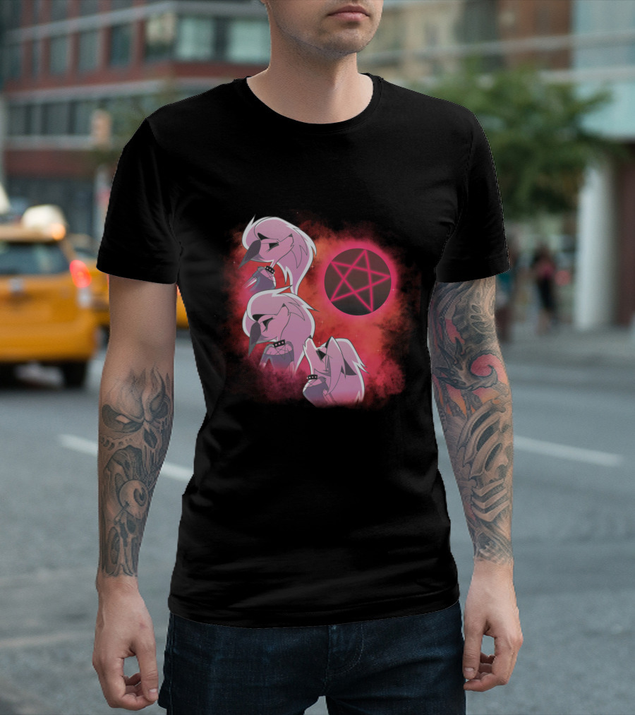 Helluva Boss Loona Trio with Pink Pentagram T-Shirt
