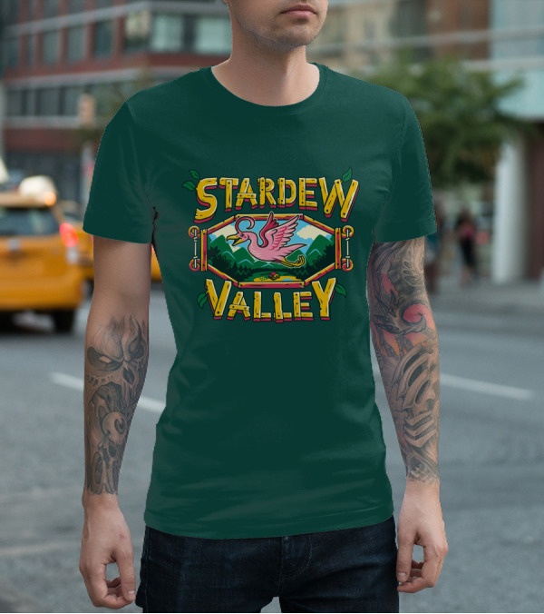 Stardew Valley Gem Bird Flying Over Mountains T-Shirt