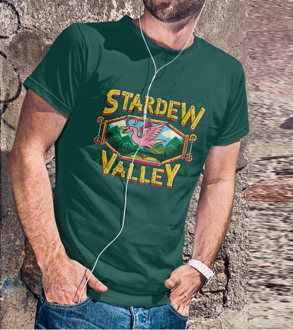 Stardew Valley Gem Bird Flying Over Mountains T-Shirt