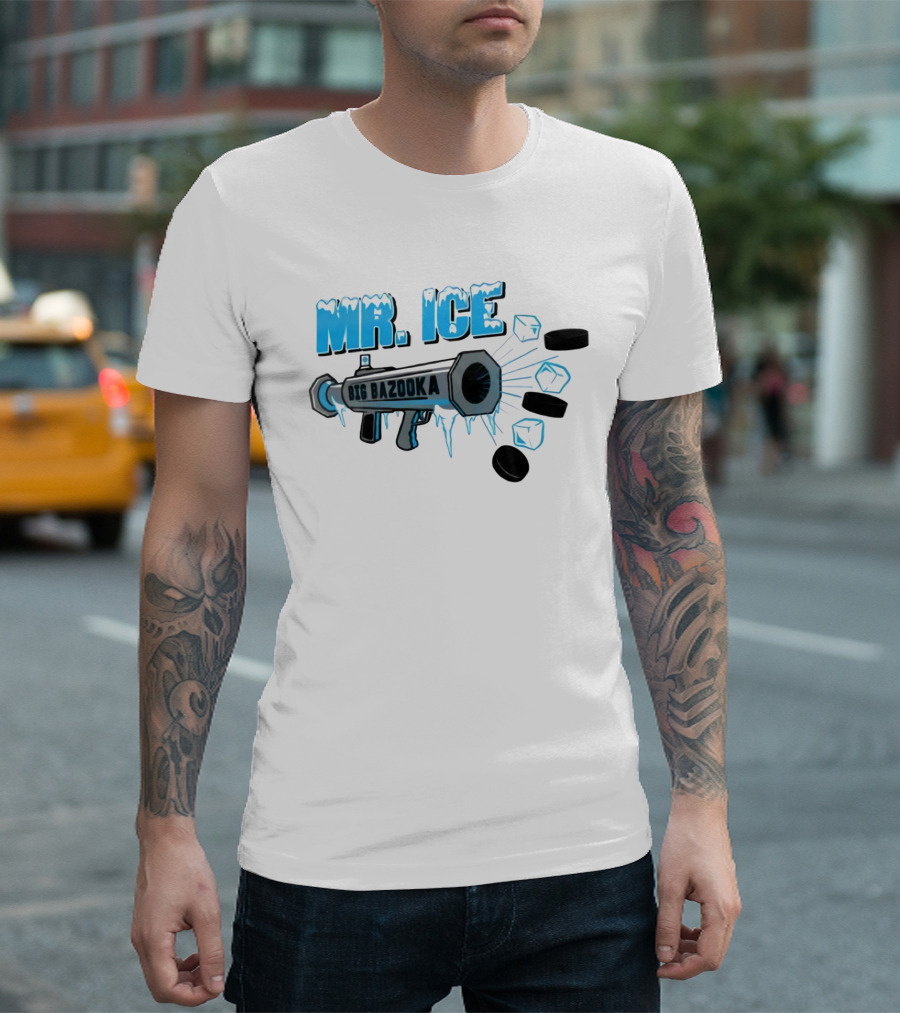 MR. ICE Big Bazooka with Ice Cubes and Pucks T-Shirt