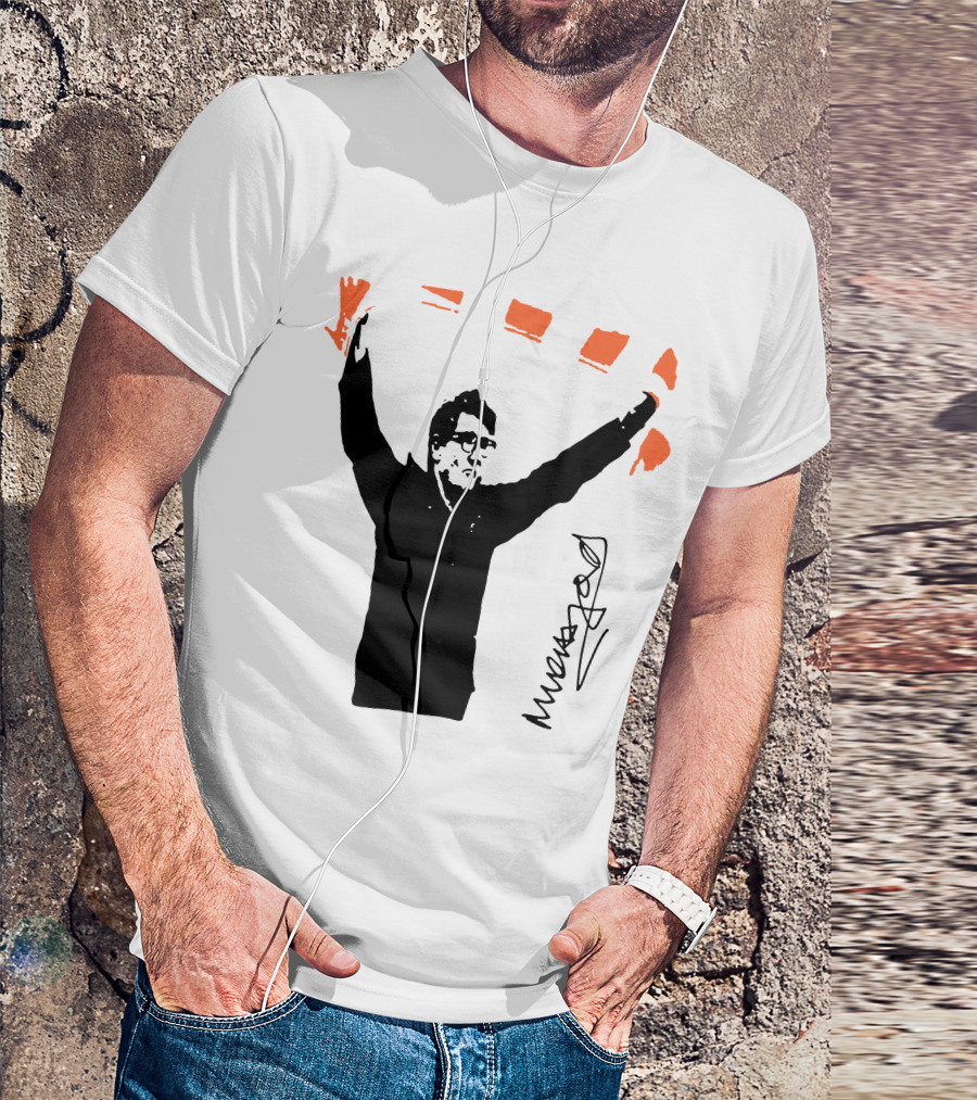 Mick Harford Signature Celebration Pose With Orange Stripes T-Shirt