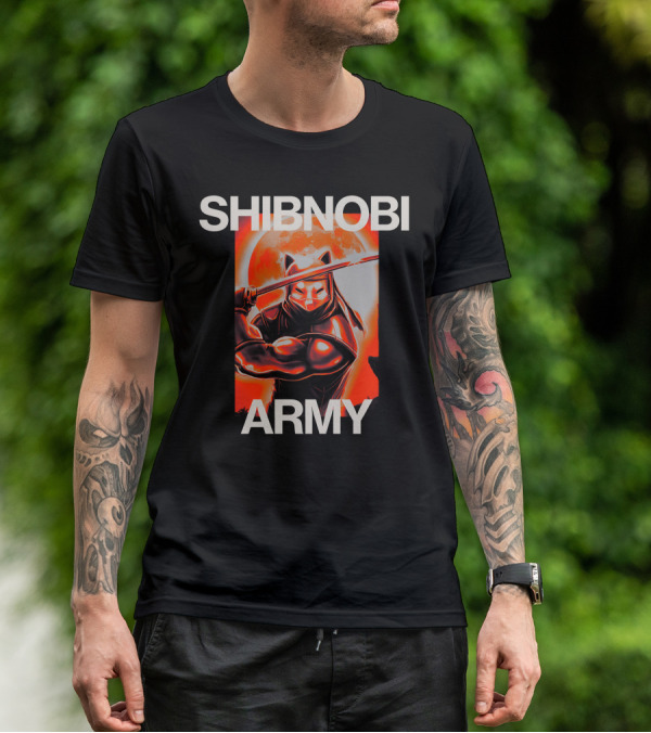 SHIBNOBI ARMY Moonlit Ninja Cat Warrior T-Shirt