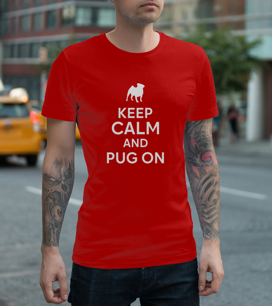 Little Lilith Keep Calm And Pug On Thesyc66 White Pug Icon T-Shirt