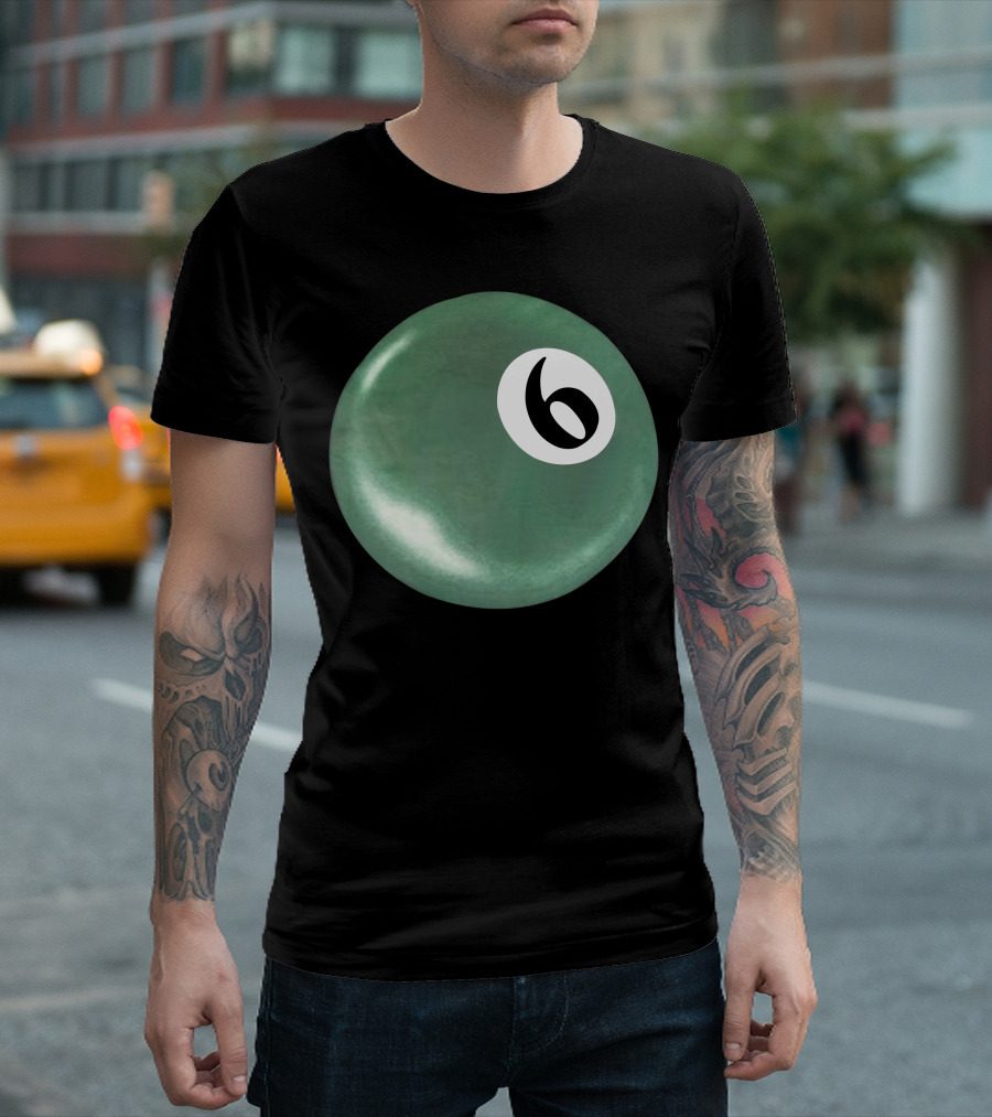 Syxx 6 Ball Green Pool Ball T-Shirt