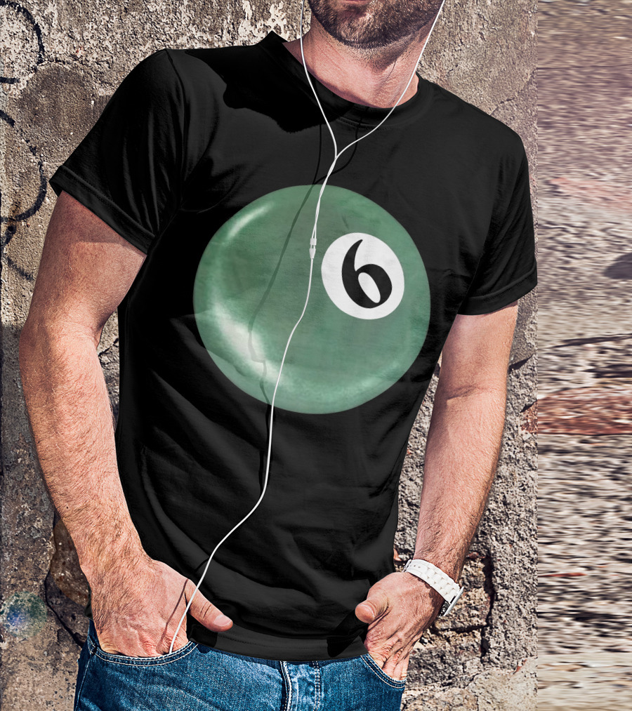 Syxx 6 Ball Green Pool Ball T-Shirt