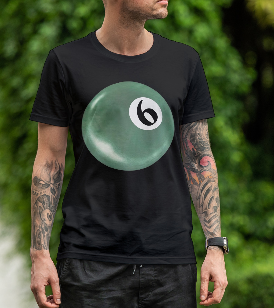 Syxx 6 Ball Green Pool Ball T-Shirt