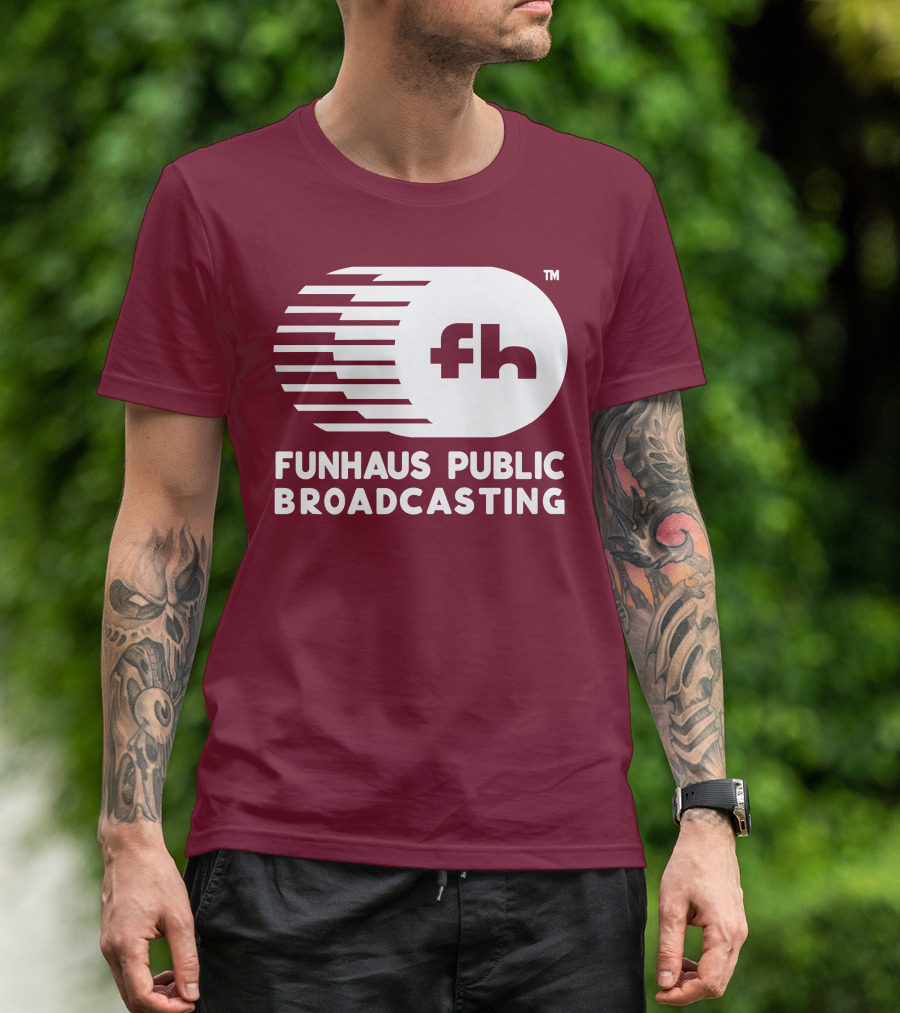 Funhaus Public Broadcasting Logo Design Fh T-Shirt