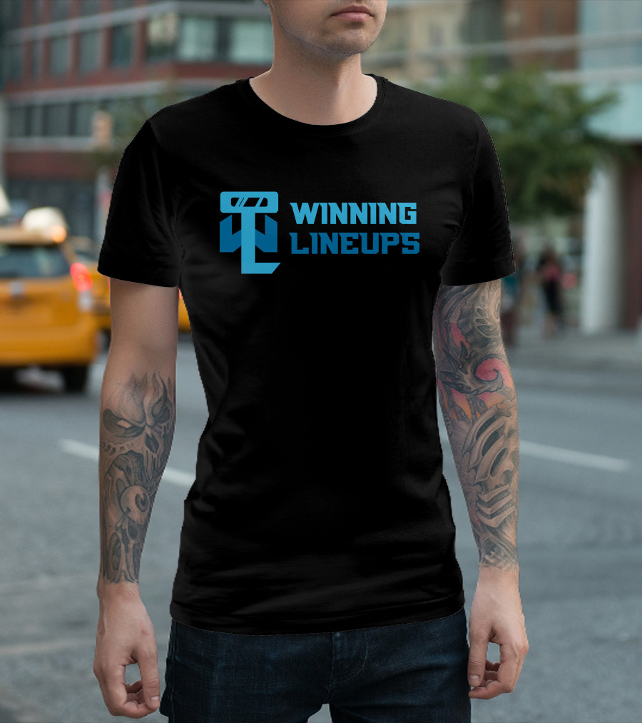 Winning Lineups Iconic Logo and Text Blue T-Shirt