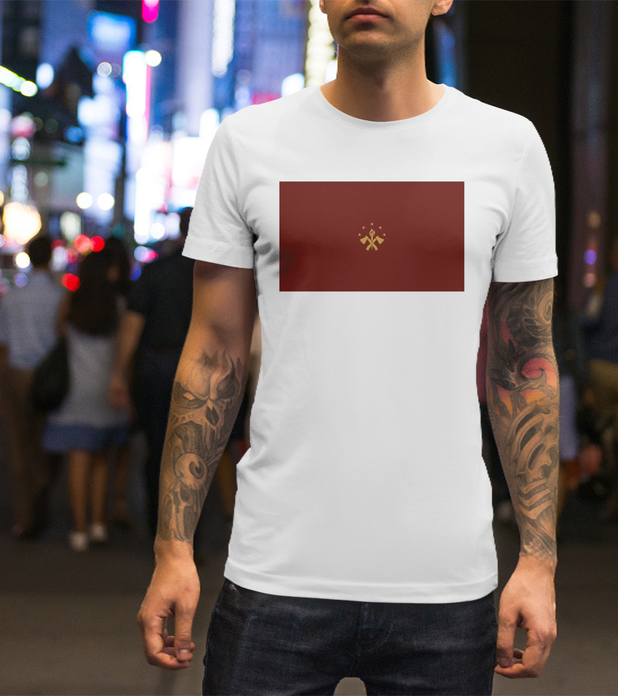 FBA Maroon Flag With Golden Hammer And Star Emblem T-Shirt