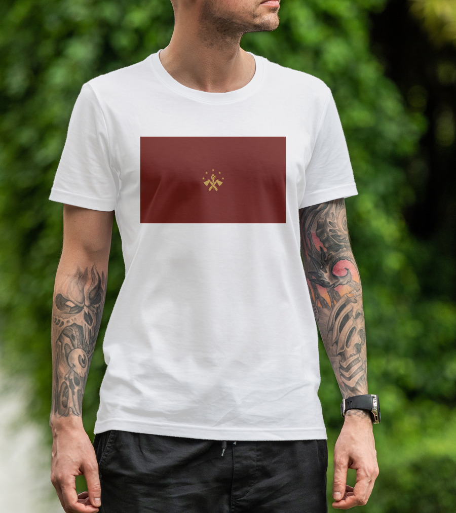 FBA Maroon Flag With Golden Hammer And Star Emblem T-Shirt
