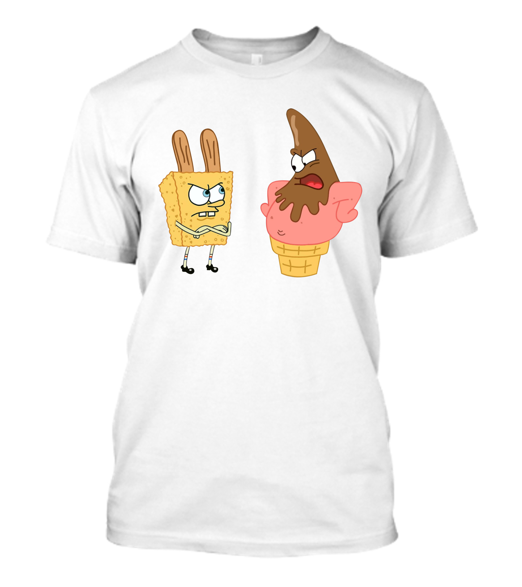 Bob Esponja Y Patricio Helado Enfrentamiento Láminas Artísticas T-Shirt