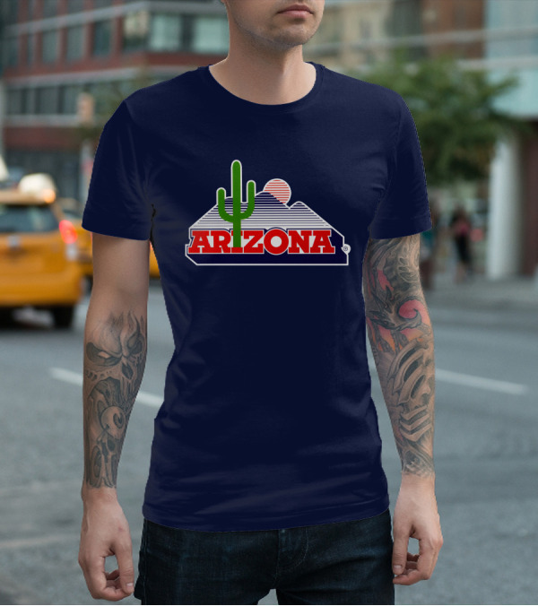 Arizona Wildcats Logo Cactus And Sunset T-Shirt