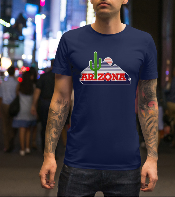 Arizona Wildcats Logo Cactus And Sunset T-Shirt