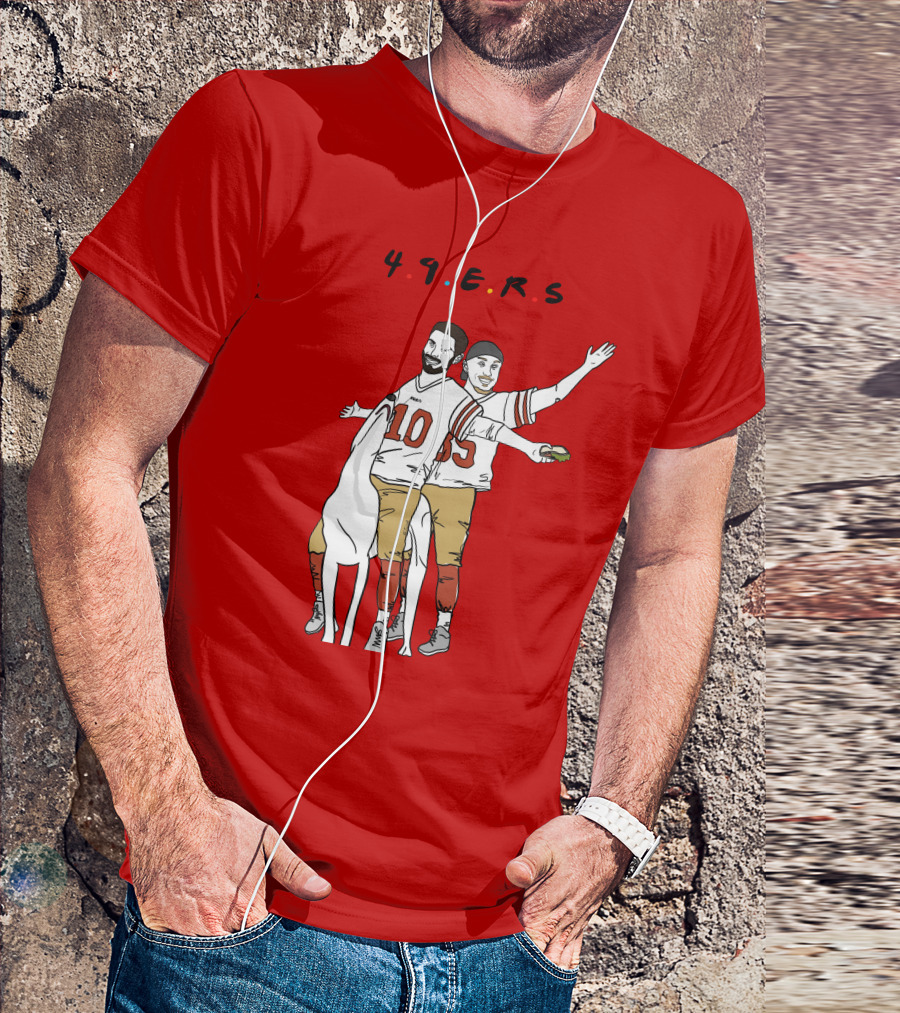 49ers Friends Jimmy Garoppolo Brian Hill Illustration With Dog T-Shirt