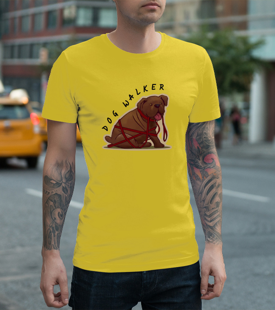Dwight's Dog Walker Dead By Daylight Puppy Leash Wrapped T-Shirt