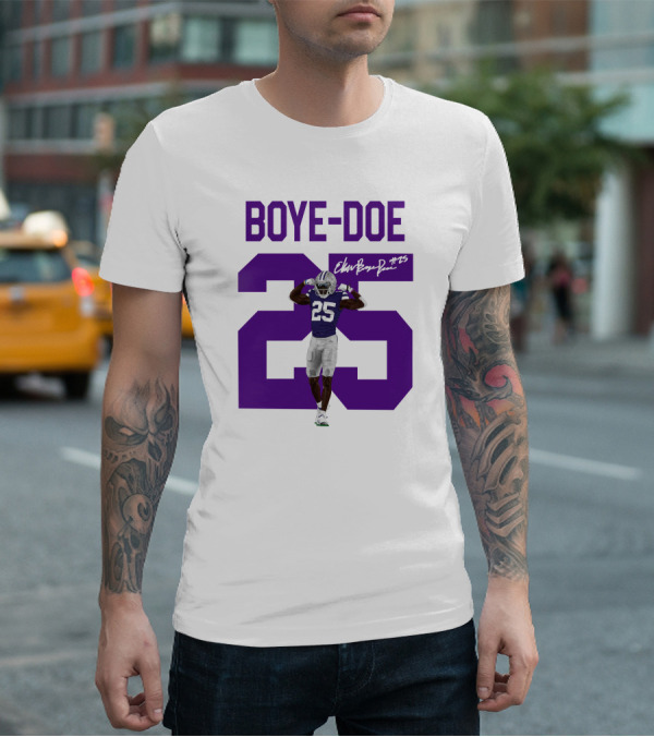 Boye-Doe 25 Signature And Purple Athlete T-Shirt