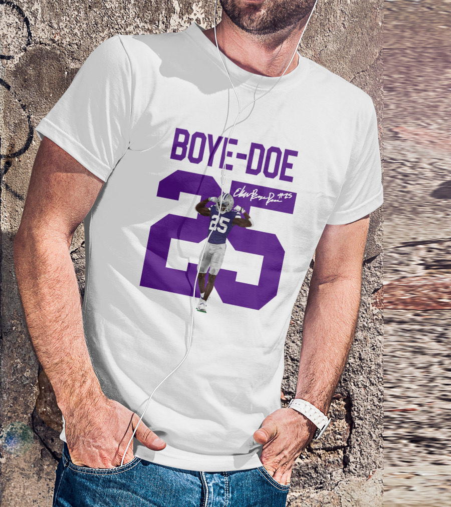 Therealpak25 Store Boye-Doe 25 Football Player Purple Signature T-Shirt