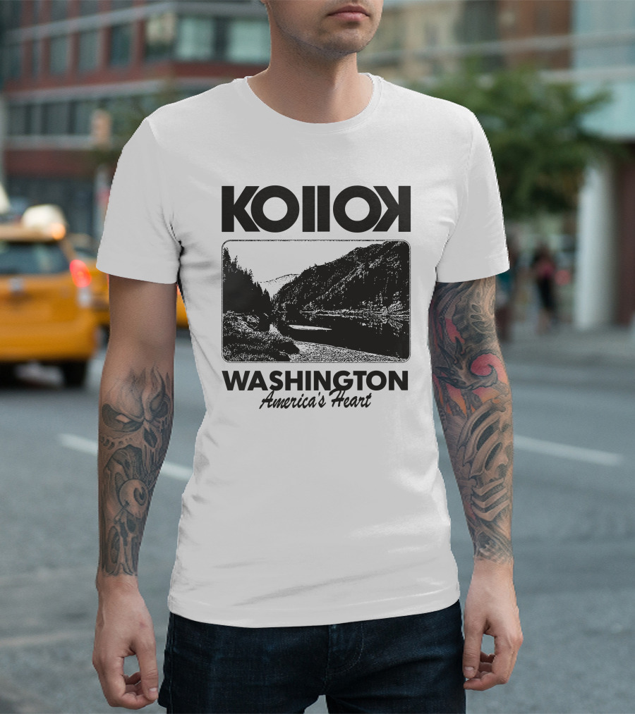 Kollok Washington America's Heart Scenic River Landscape T-Shirt