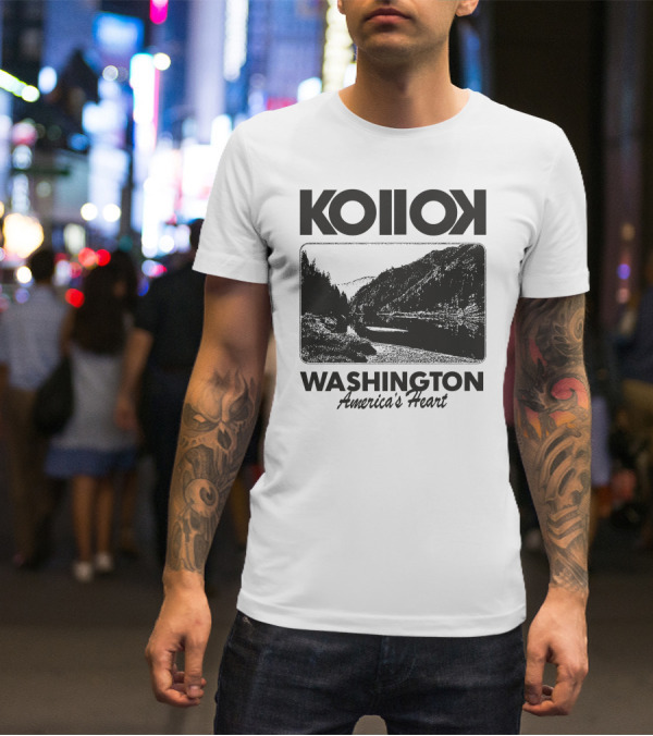 Kollok Washington America's Heart Scenic River Landscape T-Shirt