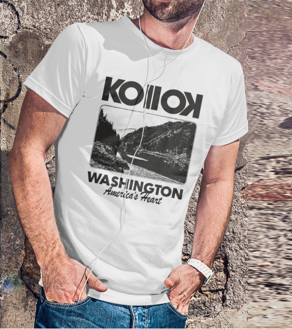 Kollok Washington America's Heart Scenic River Landscape T-Shirt