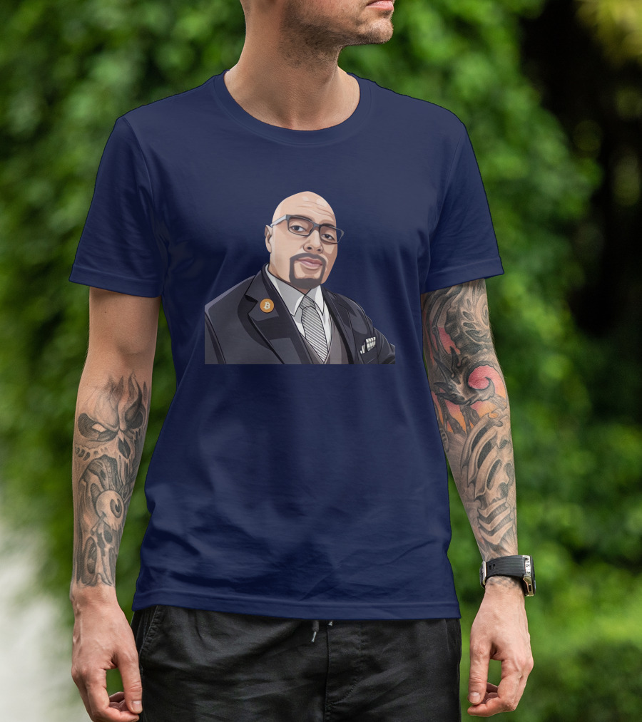Lord Fusitu'a Bitcoin Enamel Pin Suit And Tie T-Shirt