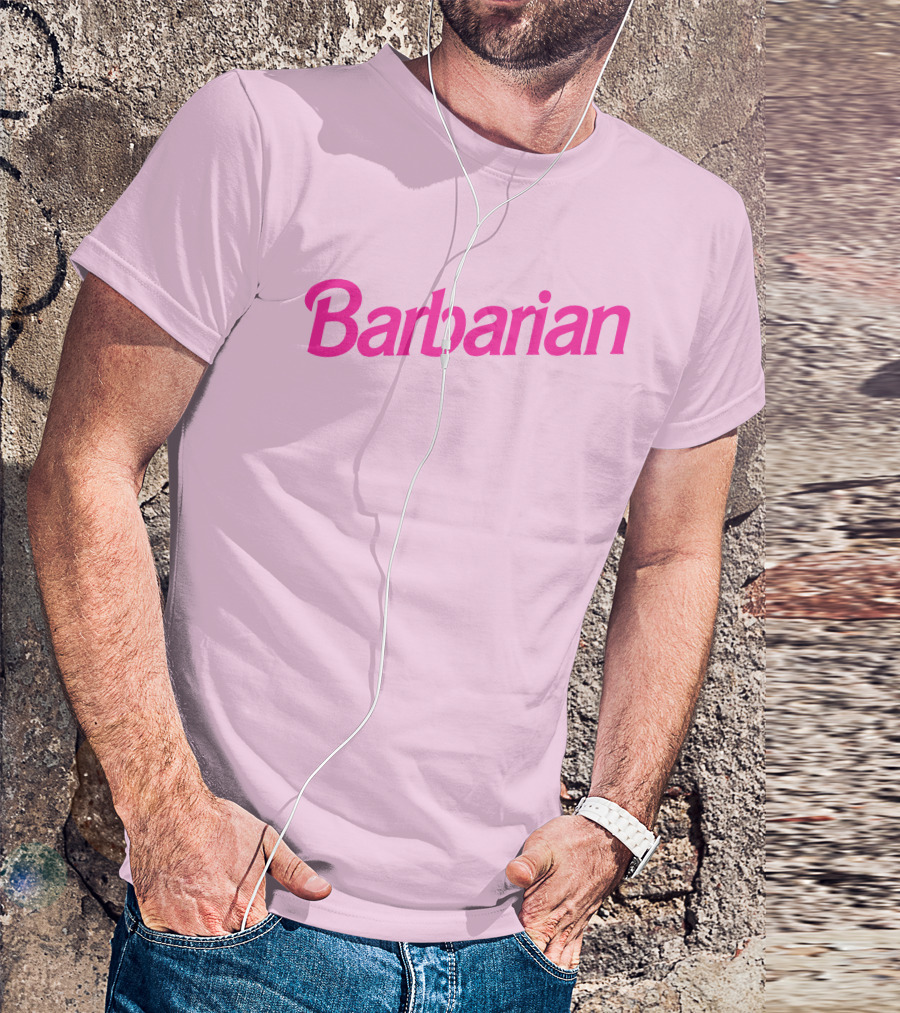 Barbarian Barbie Pink Font T-Shirt