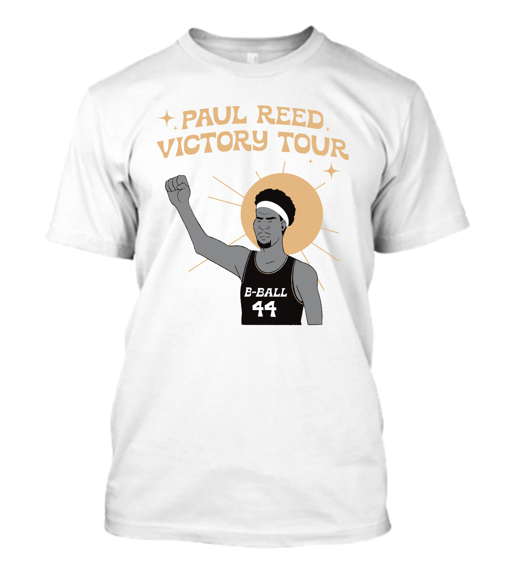 Paul Reed Victory Tour B-Ball 44 Raised Fist Basketball Star T-Shirt
