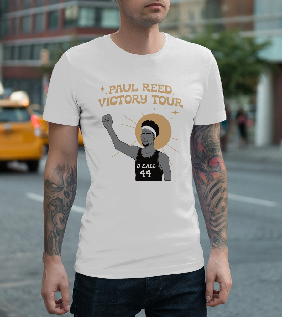 Paul Reed Victory Tour B-Ball 44 Raised Fist Basketball Star T-Shirt