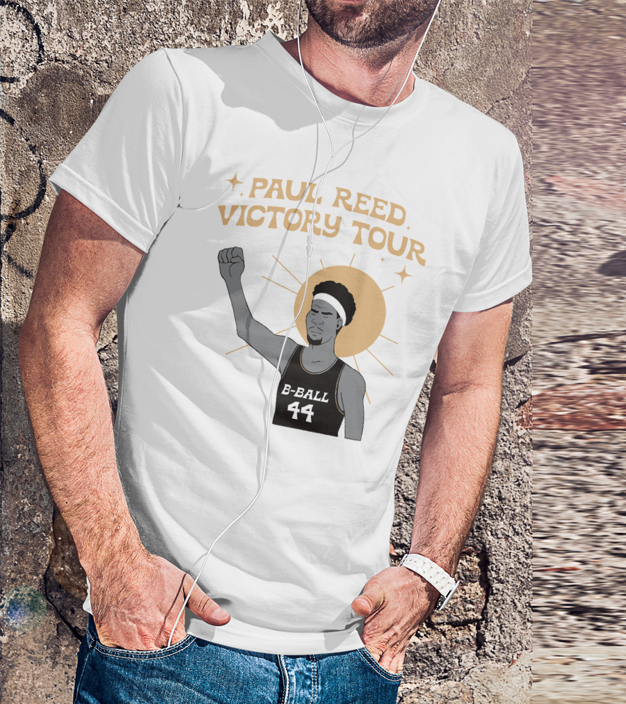 Paul Reed Victory Tour B-Ball 44 Raised Fist Basketball Star T-Shirt