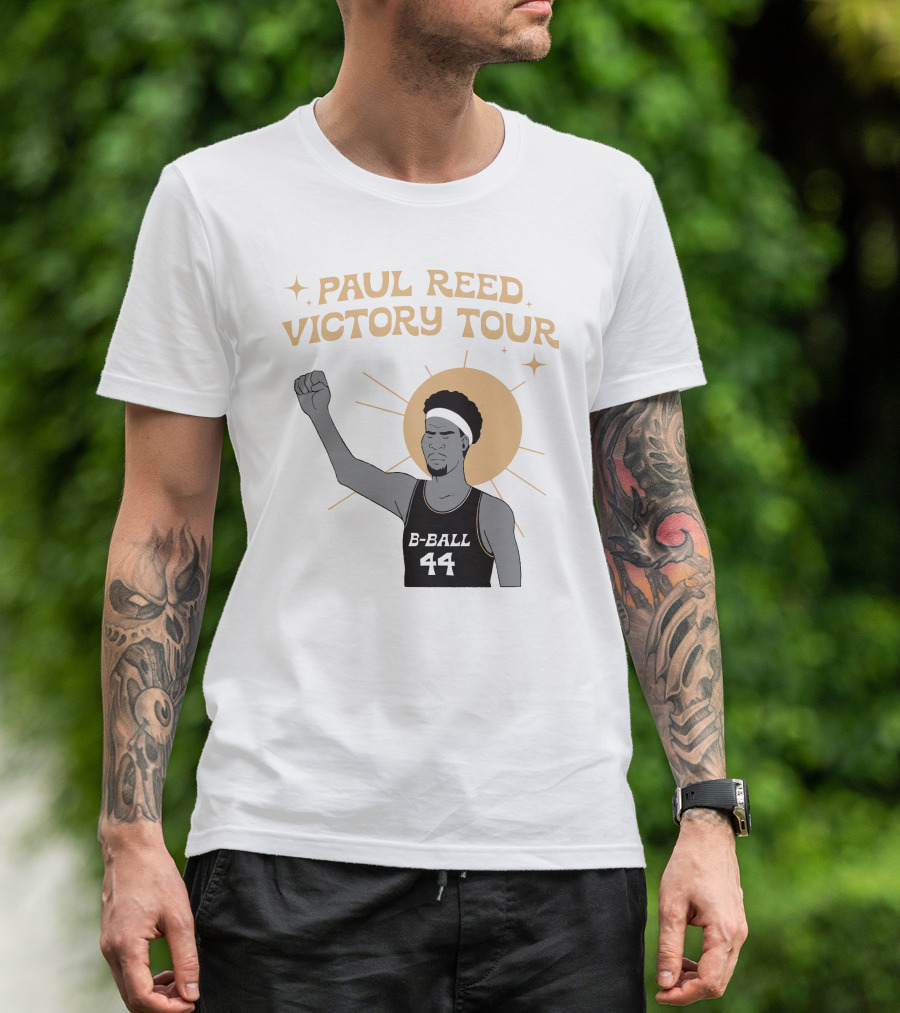 Paul Reed Victory Tour B-Ball 44 Raised Fist Basketball Star T-Shirt