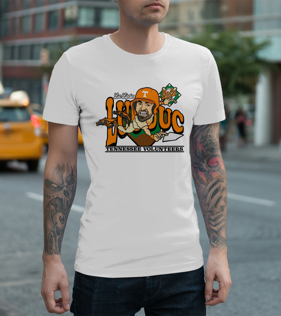 Luc Lipcius Vols Tennessee Volunteers Baseball Caricature T-Shirt