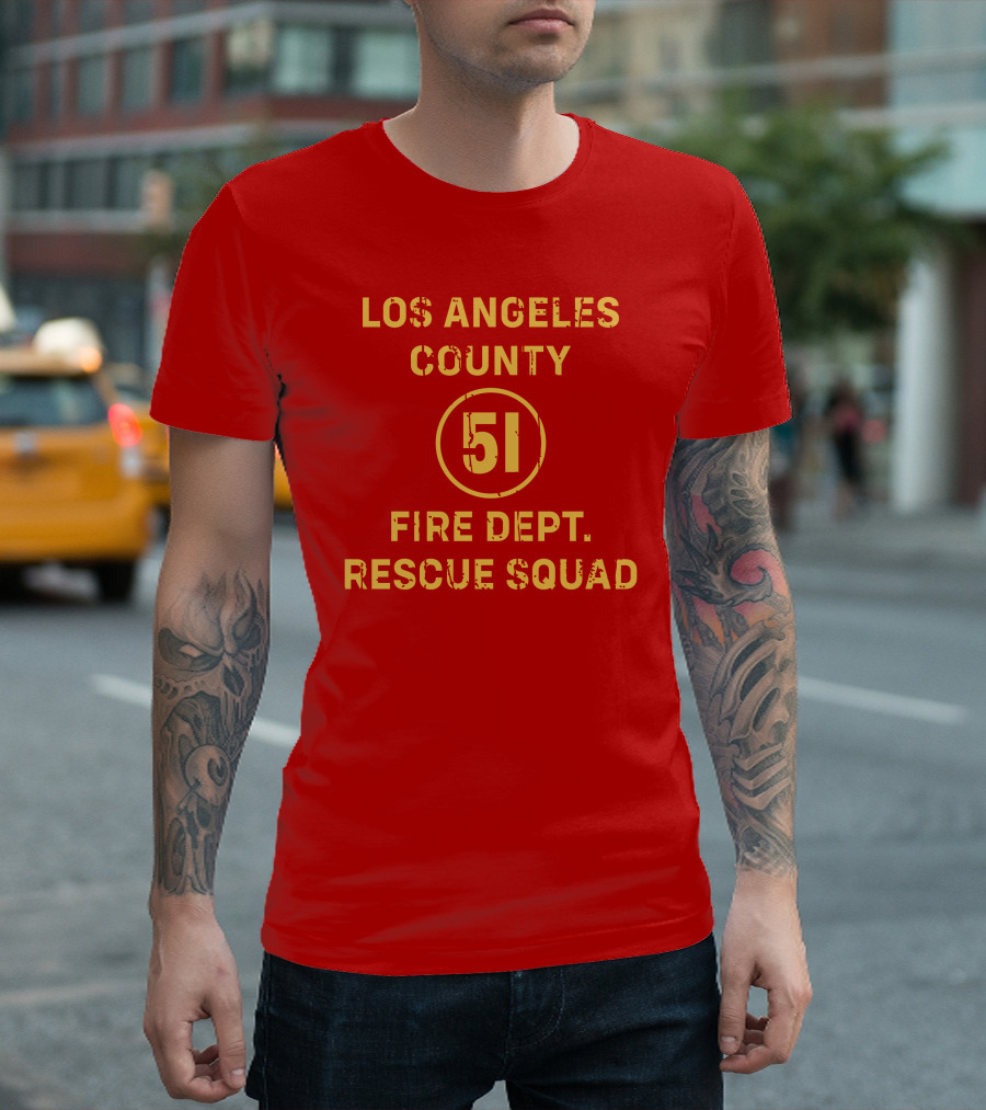 Los Angeles County 51 Fire Dept Rescue Squad T-Shirt