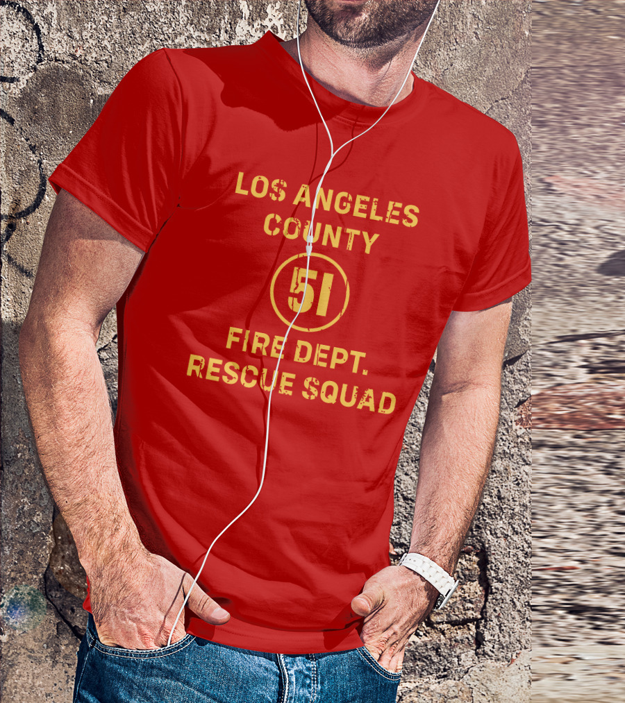 Los Angeles County 51 Fire Dept Rescue Squad T-Shirt
