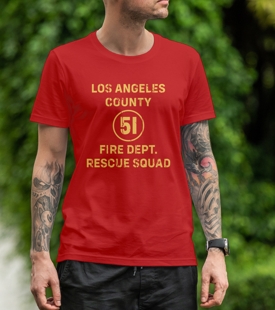 Los Angeles County 51 Fire Dept Rescue Squad T-Shirt