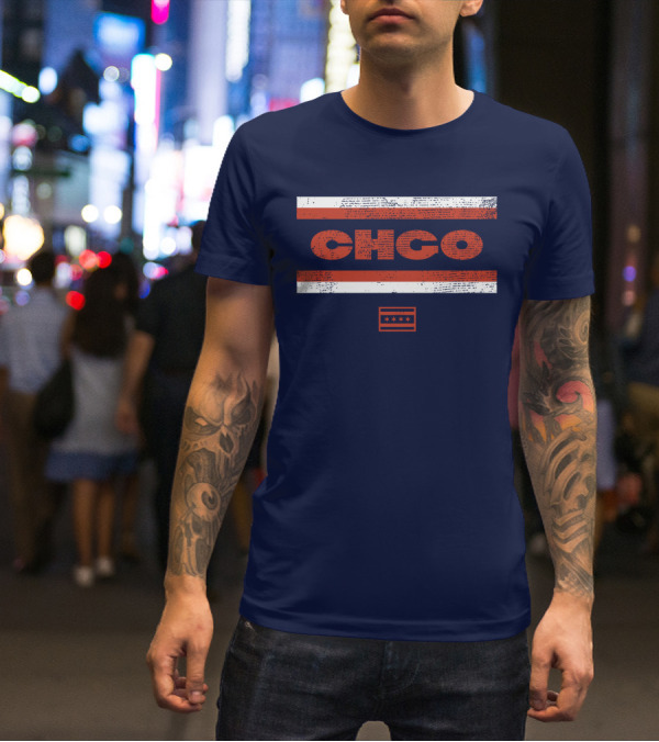 Brenda Webber CHGO Midway Chicago Flag Stripes T-Shirt